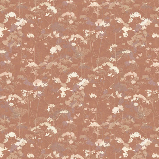 Flower Press - Clay Orange Wallpaper