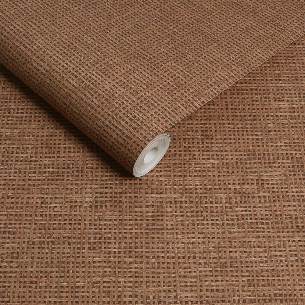 Rustic Weft - Clay Wallpaper