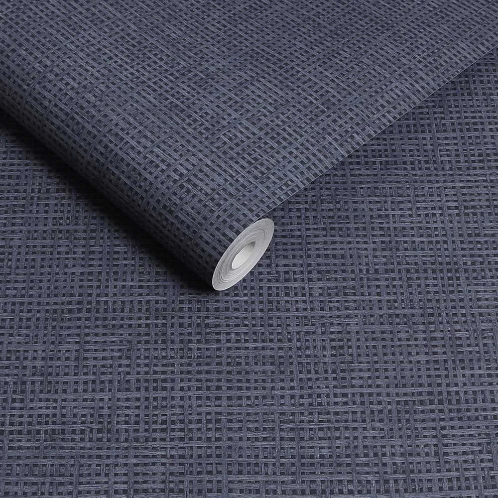Rustic Weft - Denim Wallpaper