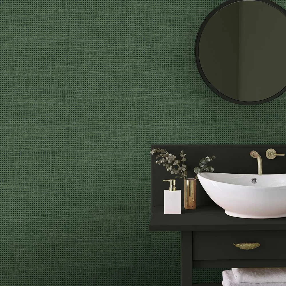 Rustic Weft - Palm Wallpaper