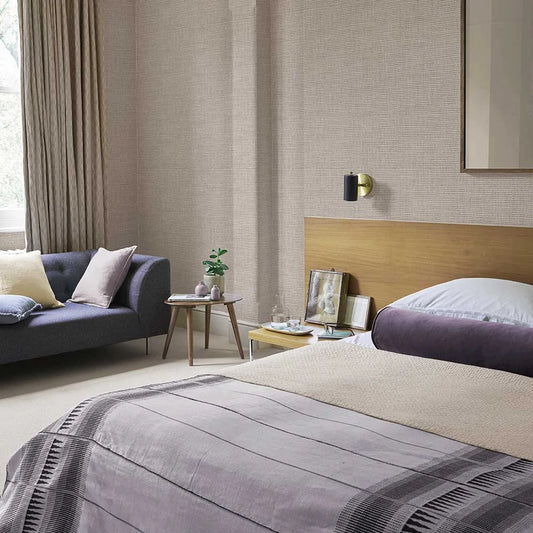 Rustic Weft -Praline Wallpaper