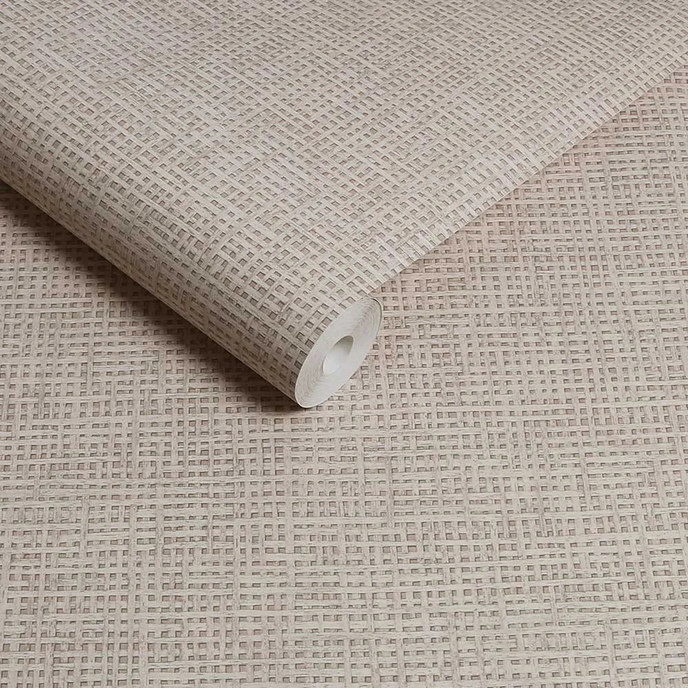 Rustic Weft -Praline Wallpaper