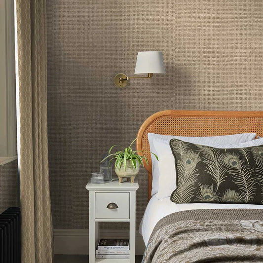 Rustic Weft - Toast Wallpaper