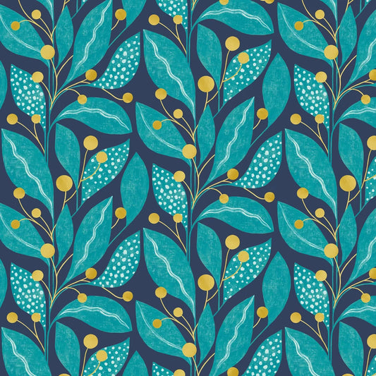 Berry Dot - Ink & Azure Wallpaper