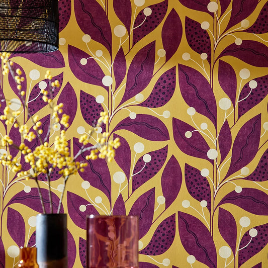 Berry Dot - Mulberry Wallpaper