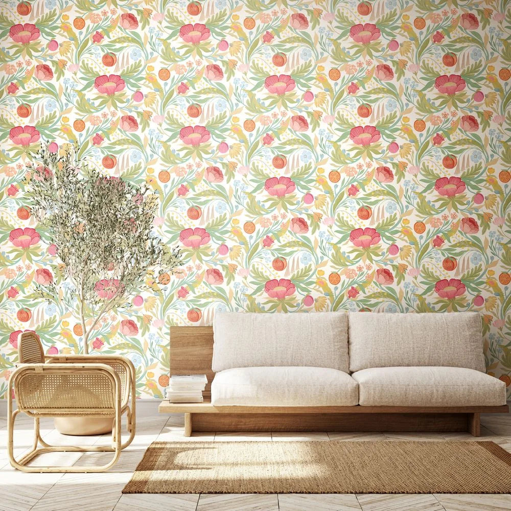 CLEMENTINE - Blossom & Sage Wallpaper