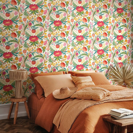 CLEMENTINE - Lipstick & Olive Wallpaper