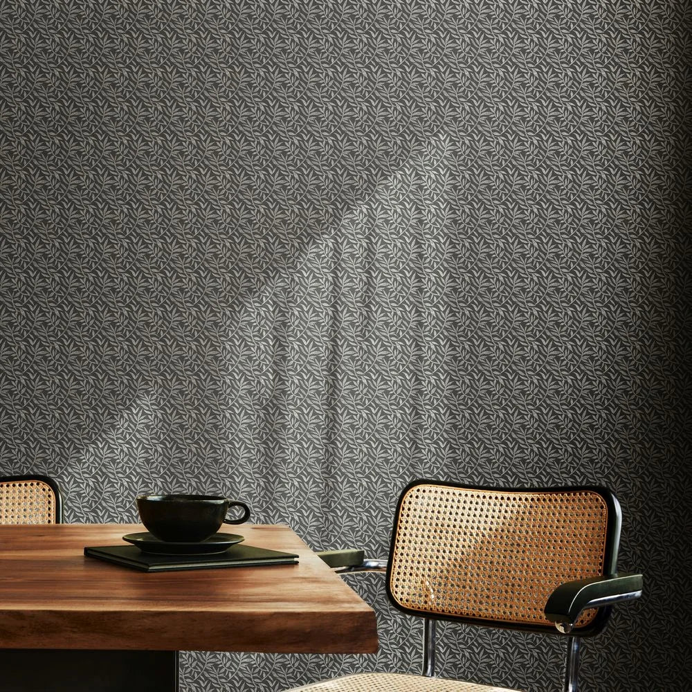 Dotty Leaf - Charcoal Wallpaper