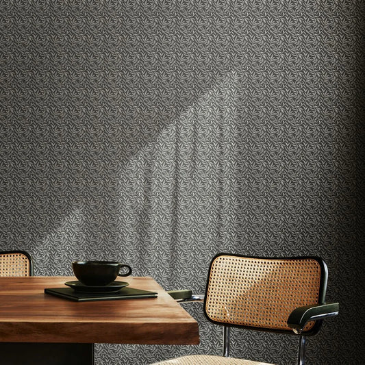 Dotty Leaf - Charcoal Wallpaper