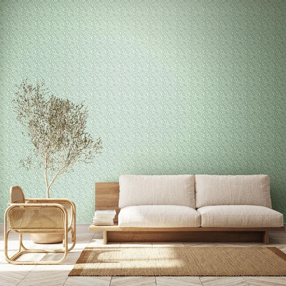 Dotty Leaf - Seafoam Wallpaper