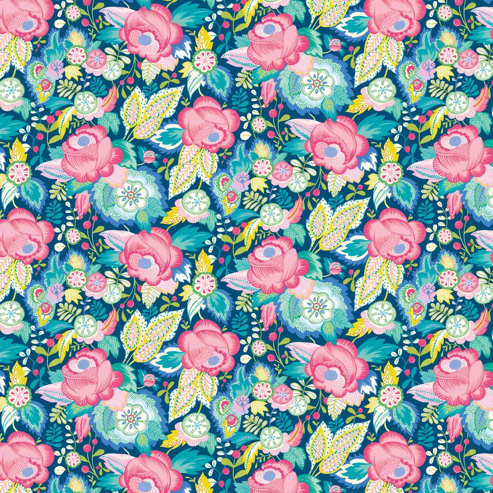 Emily Rose - Cornflower Mix Wallpaper