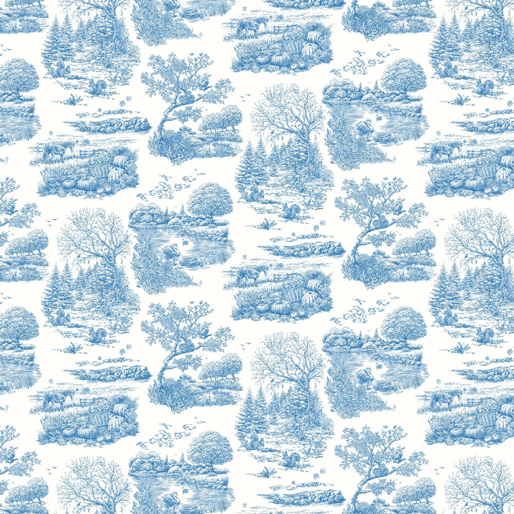 Eve Toile - Cobalt wallpaper