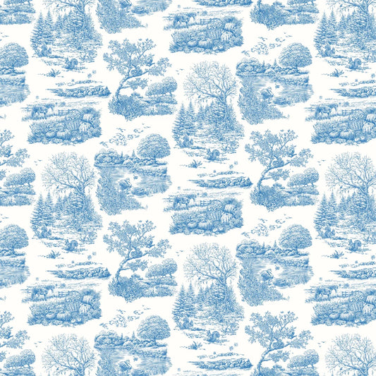 Eve Toile - Cobalt wallpaper