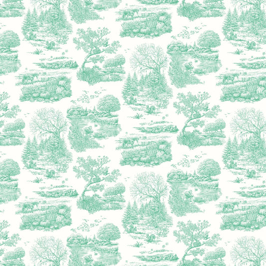 Eve Toile - Jade wallpaper