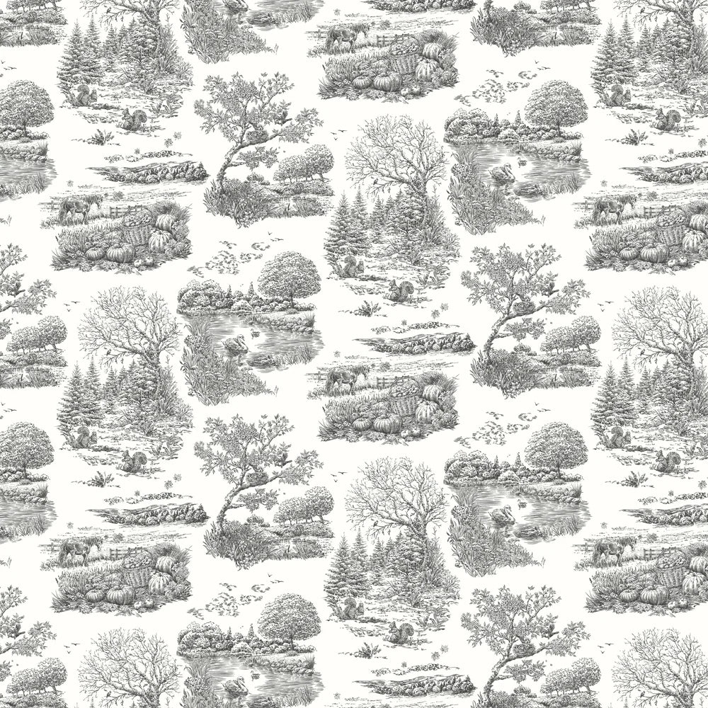 Eve Toile - Noir wallpaper