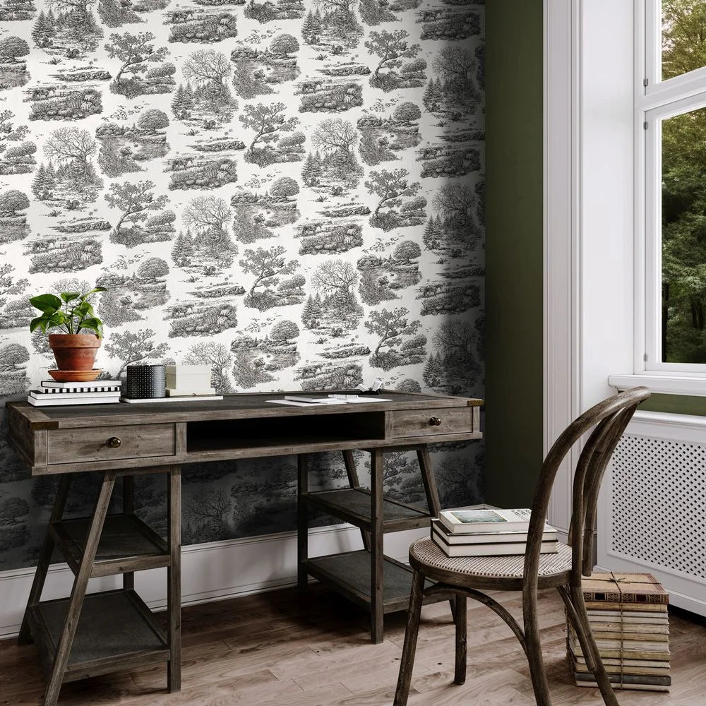 Eve Toile - Noir wallpaper