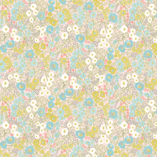 Flora - Blush & Lime Wallpaper