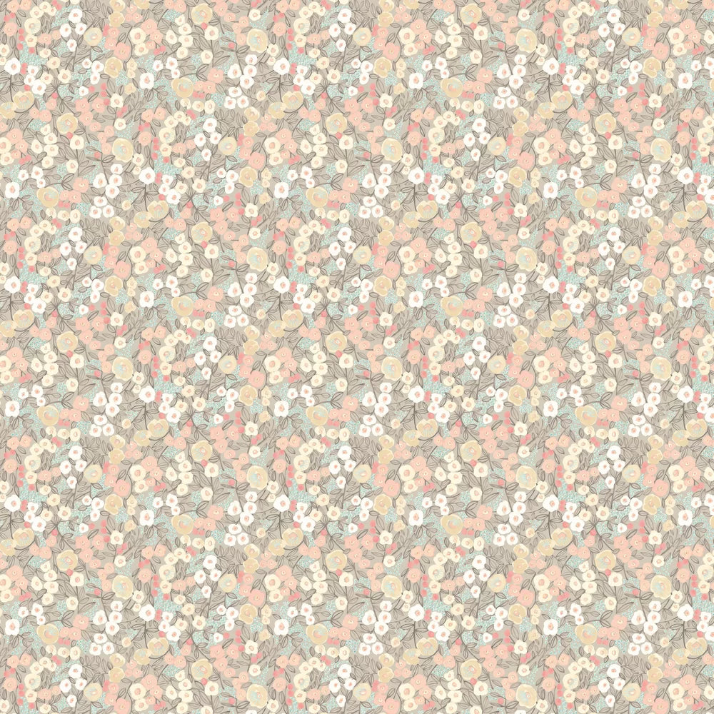 Flora Ditsy - Peach & Dove Wallpaper