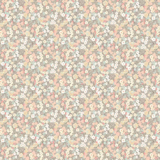 Flora Ditsy - Peach & Dove Wallpaper