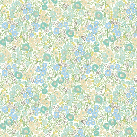 Flora - Teal Wallpaper