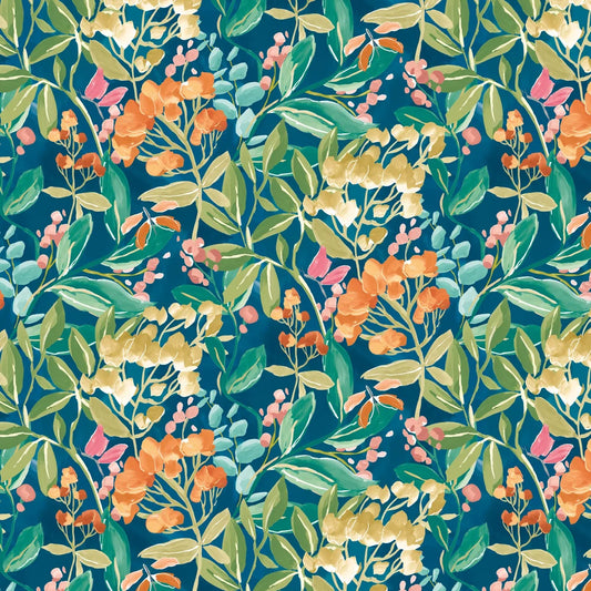 Florence - Indigo Wallpaper
