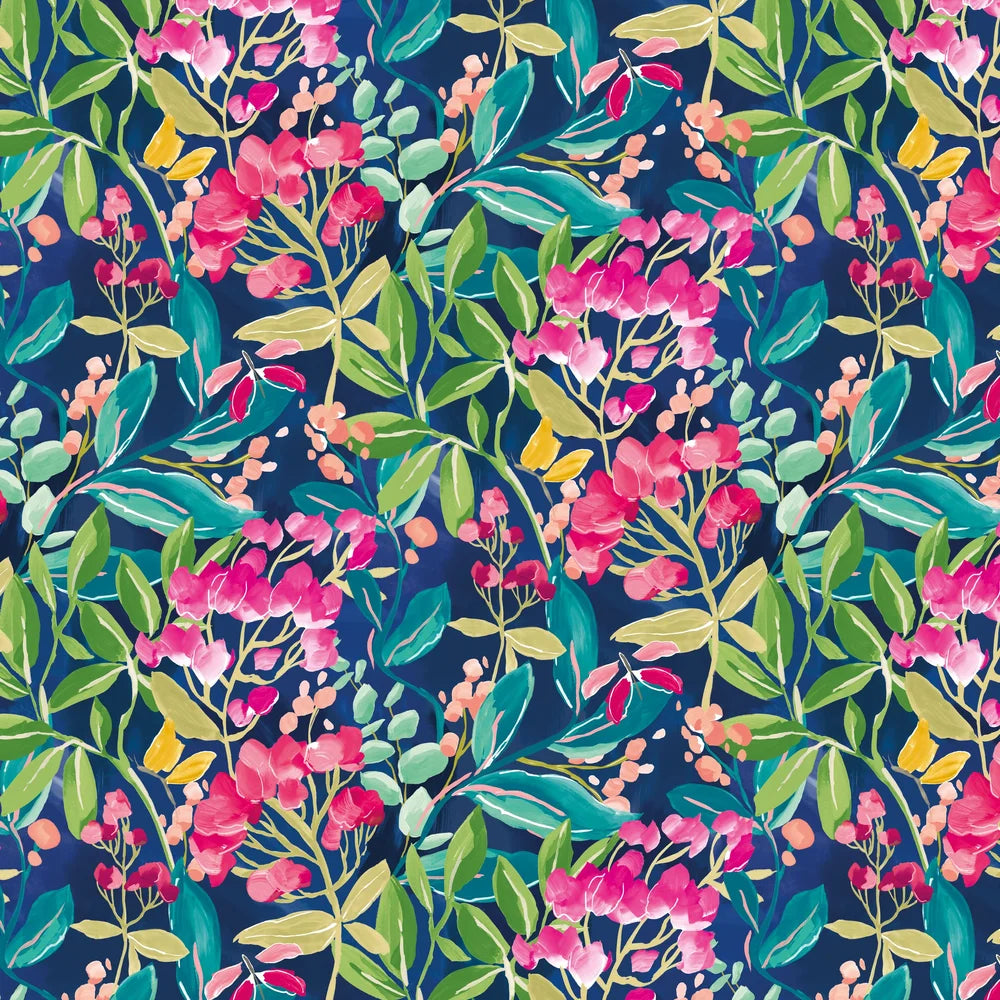Florence - Ink & Fushcia Wallpaper