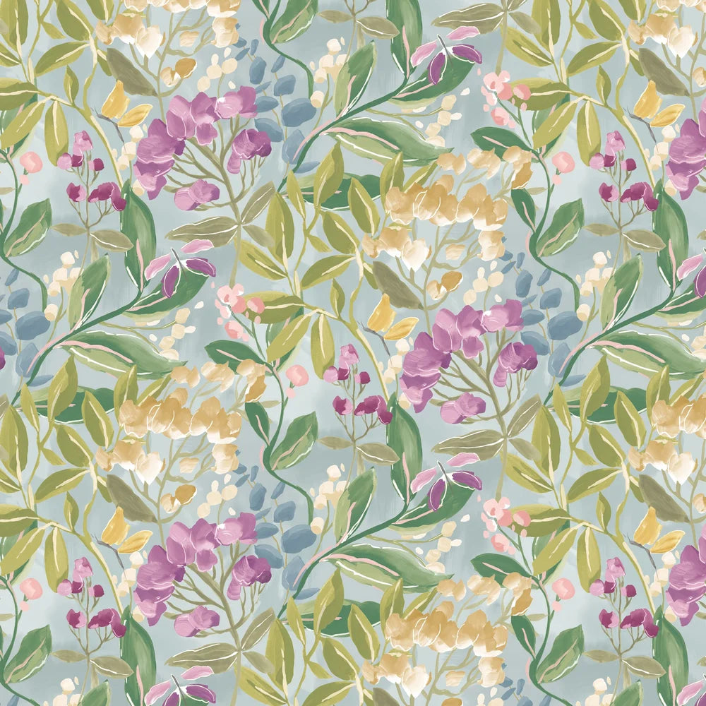 Florence - Petrol & Amethyst Wallpaper