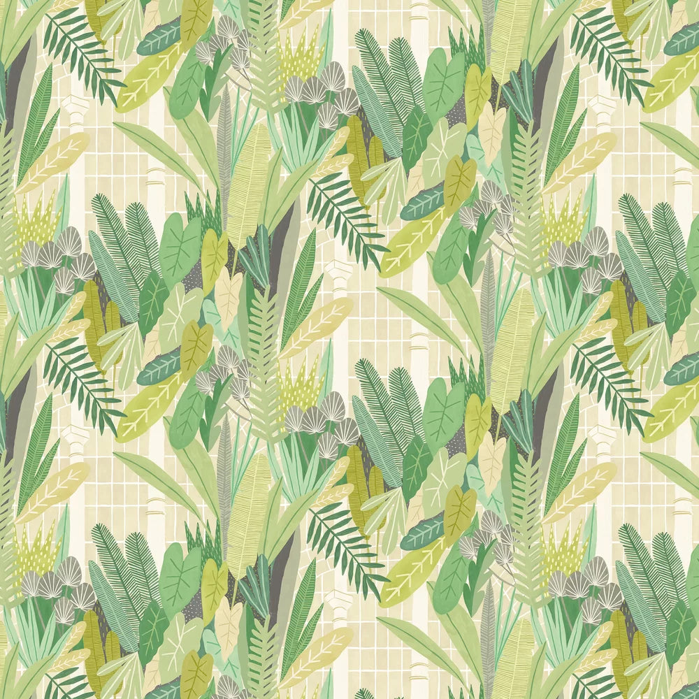 Glasshouse - Sage & Chartreuse Wallpaper