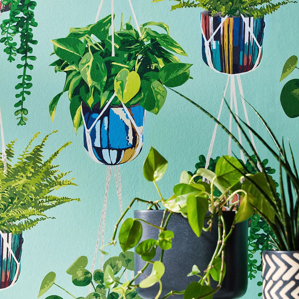 Houseplant - Cerulean Twist Wallpaper