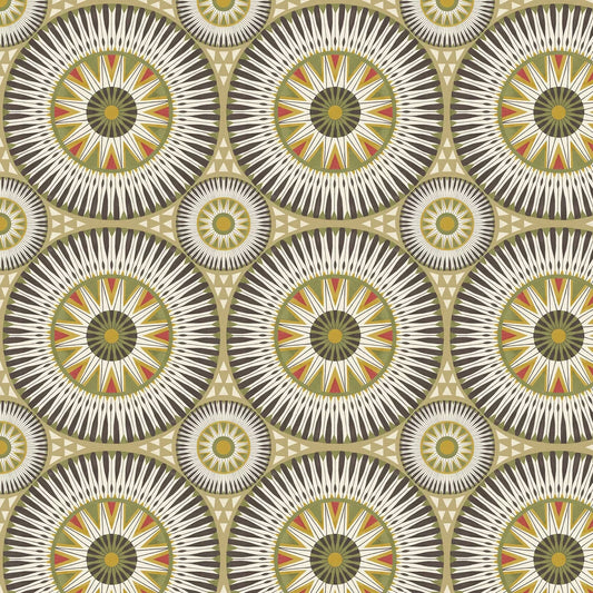 Large Ellipse - Coffee & Olive Wallpaper