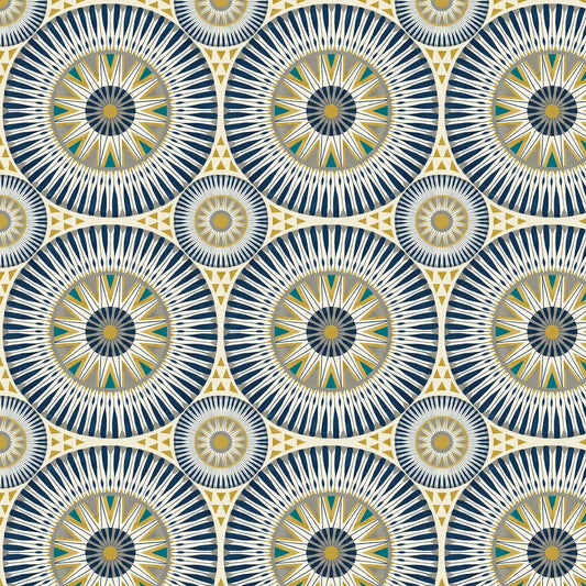 Large Ellipse- Ink & Amber Wallpaper