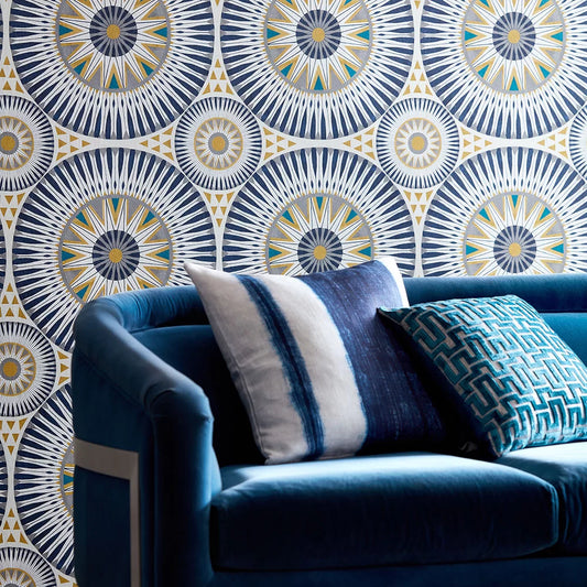 Large Ellipse- Ink & Amber Wallpaper