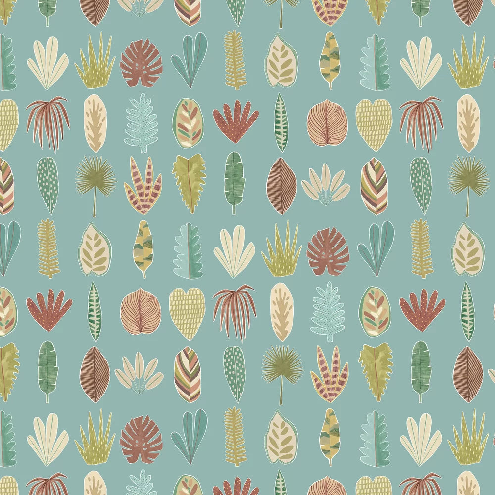 Leaf Boogie - Seafoam Wallpaper