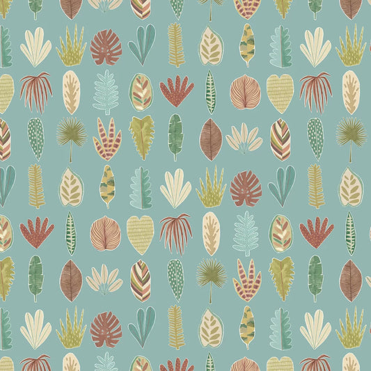 Leaf Boogie - Seafoam Wallpaper