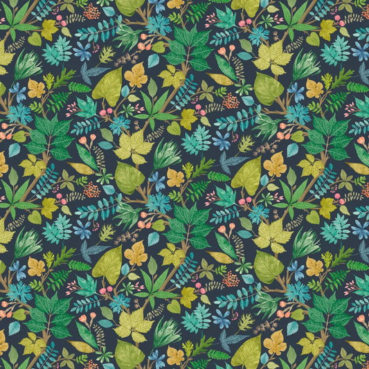 Lush Leaves - Midnight Garden Wallpaper