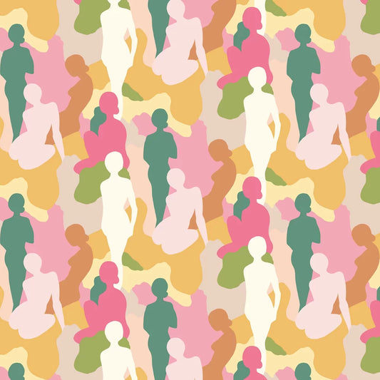 Silhouette - Emerald & Peach Wallpaper