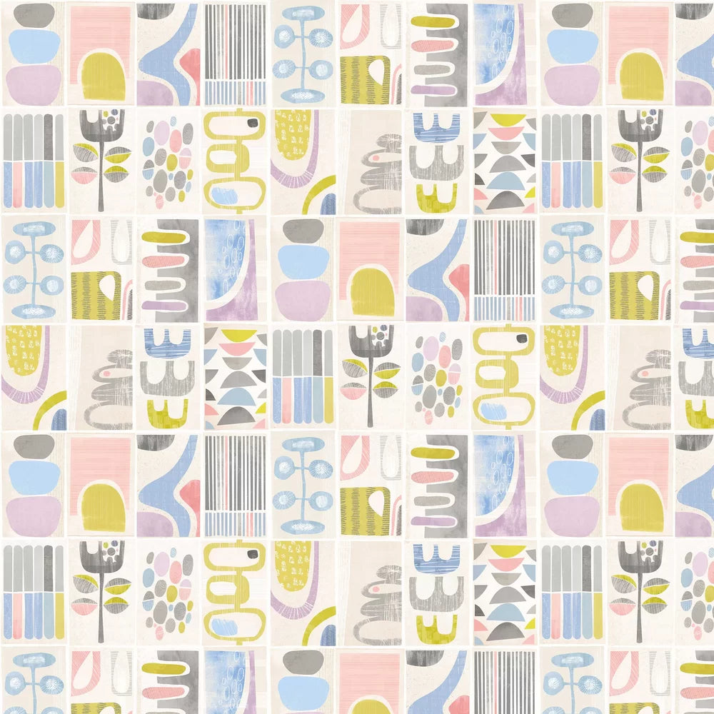 Snip Snip - Lilac & Silver Wallpaper