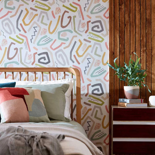 Squiggle - Laurel & Sand Wallpaper