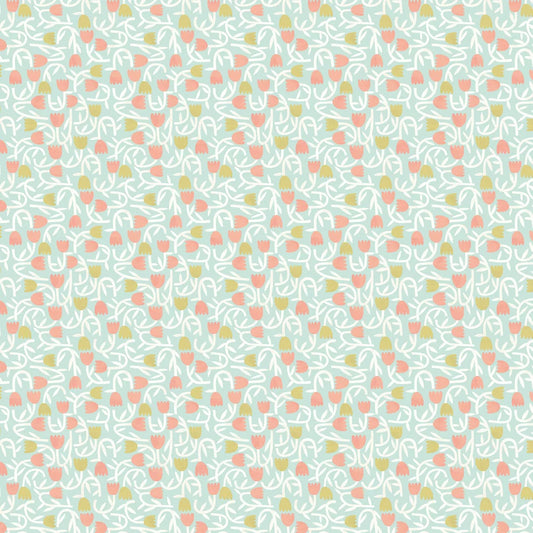 Tiny Tulip - Duckegg Mix Wallpaper