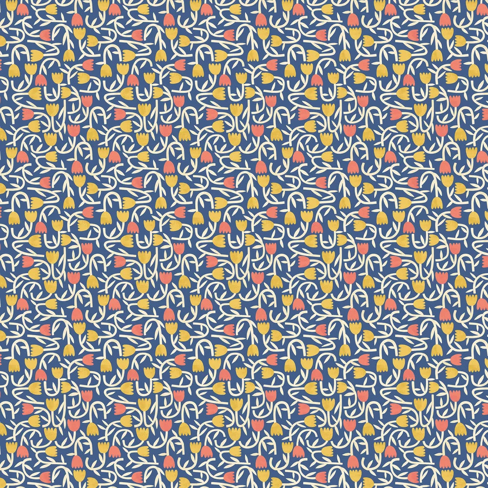 Tiny Tulip - Indigo Mix Wallpaper