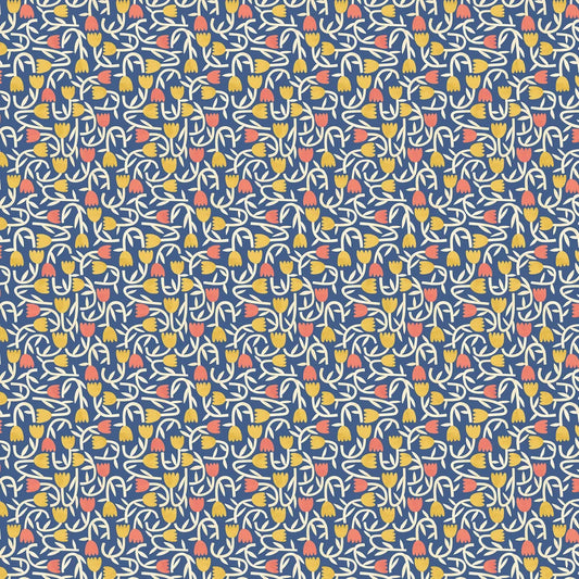 Tiny Tulip - Indigo Mix Wallpaper