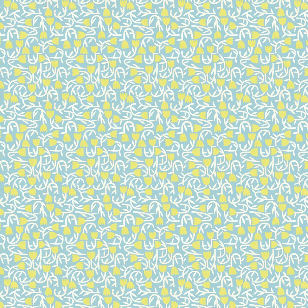Tiny Tulip - Lime & Sky Wallpaper