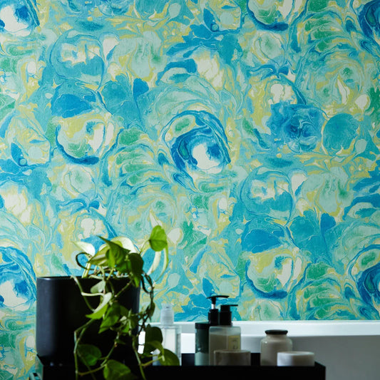 Venetian - Sapphire Swirl Wallpaper