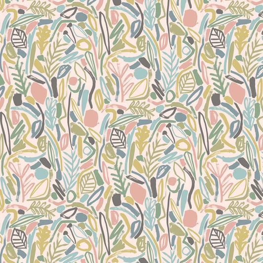 Verdure - Blush & Petrol Wallpaper