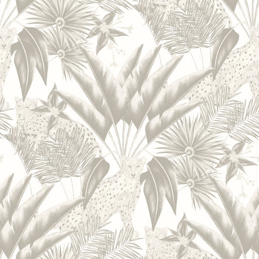 Jungle Cheetah Silver - Wallpaper Inn