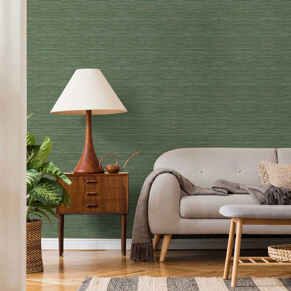 Emperor Grasscloth - Emerald Wallpaper