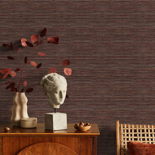 Emperor Grasscloth -  Terra Orange Wallpaper