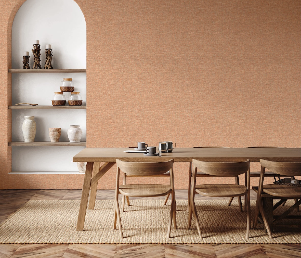 Artisan Weave Orange Wallpaper