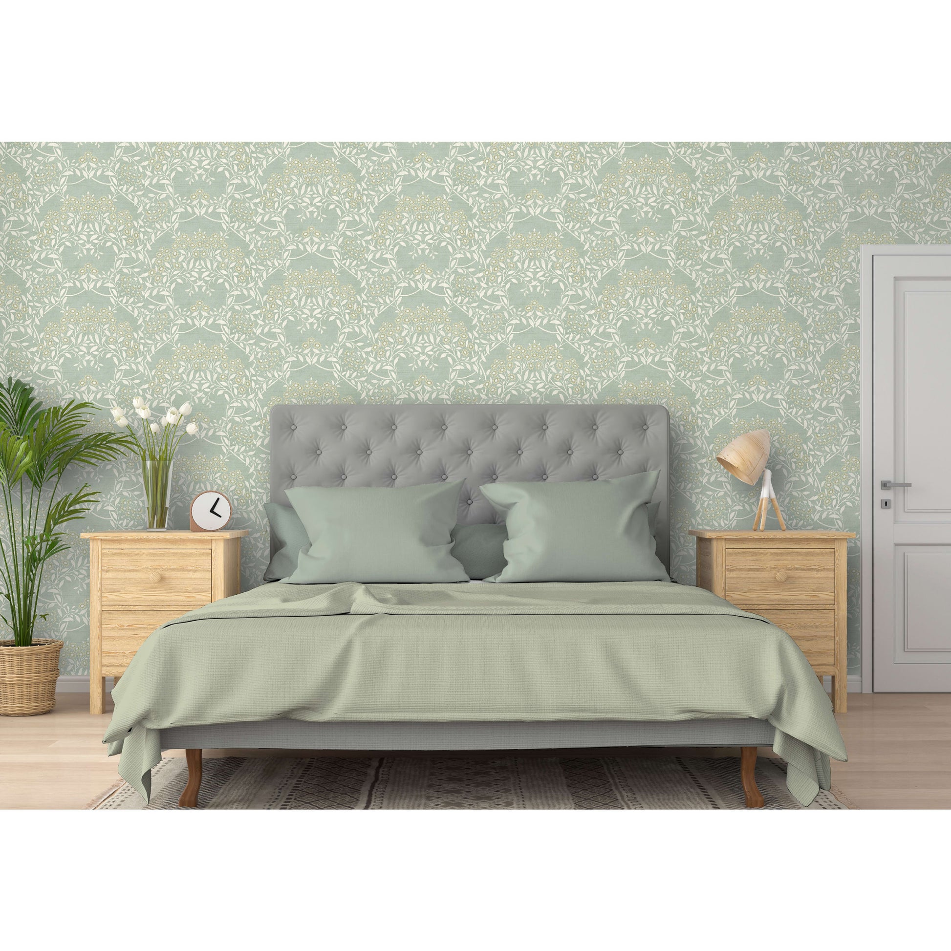 Floral Trail Sage - Wallpaper Inn 