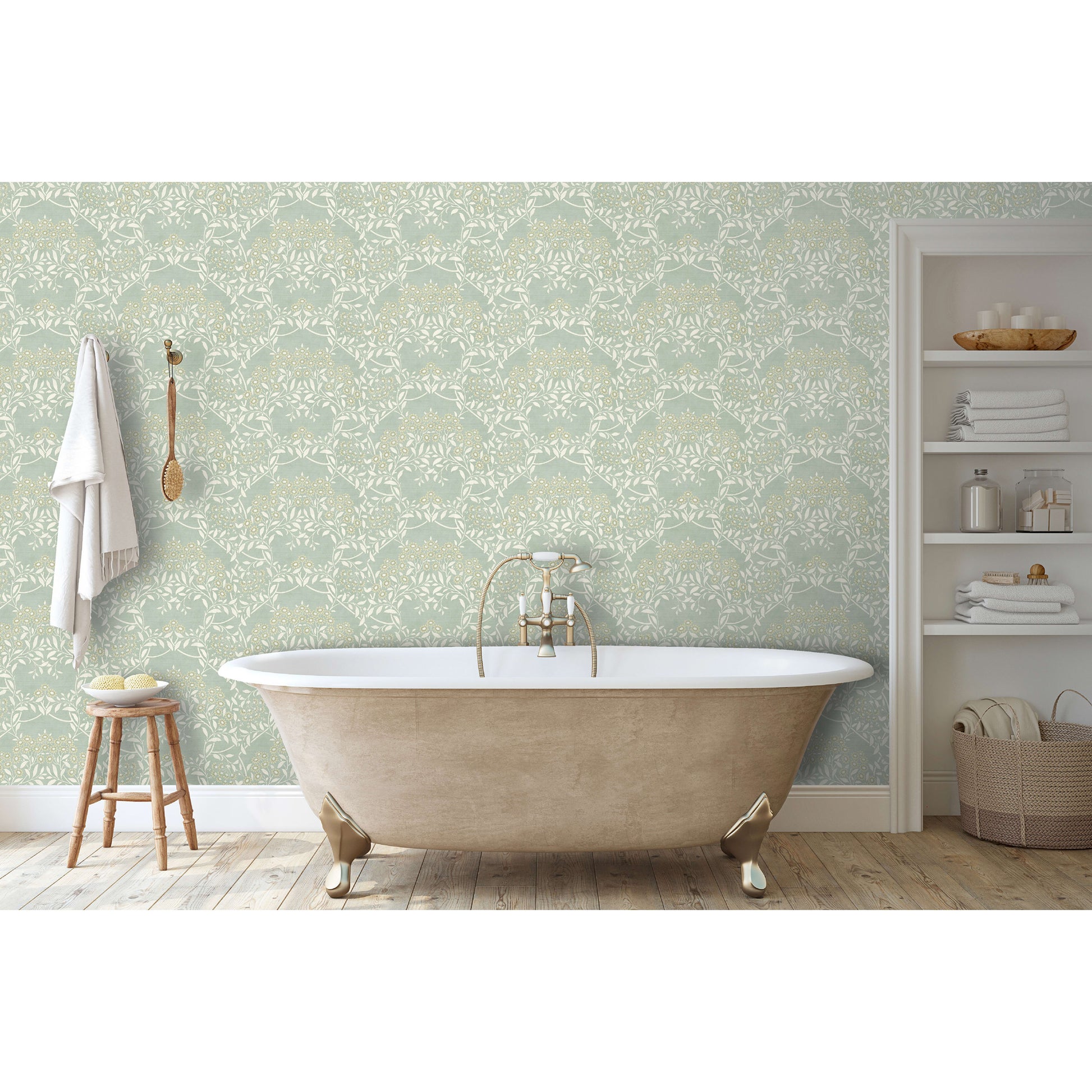 Floral Trail Sage - Wallpaper Inn 